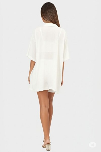 NO 601 Women's White Wrap Kimono Vest Shorts Top-Top Set