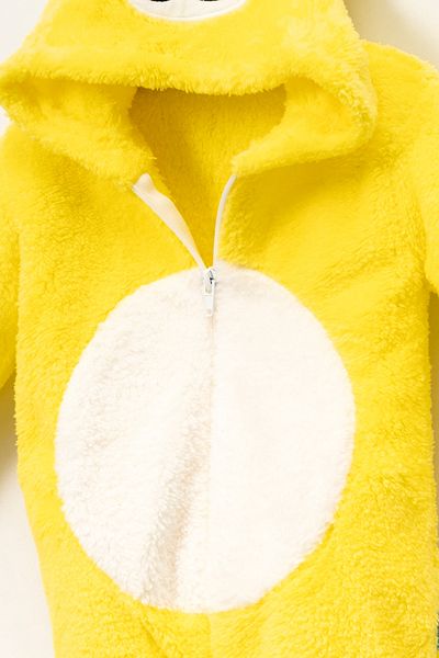 Teddy Pie Cute Teddy Bear Patterned Hooded Children's Jumpsuit