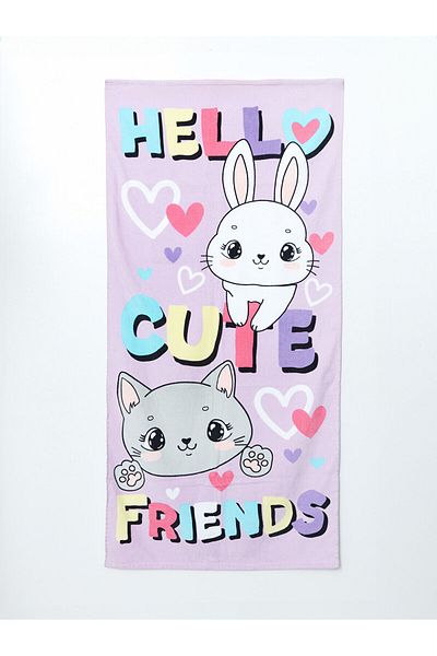 LC Waikiki Hello Kitty Printed Girl's Beach Towel 75X150 cm