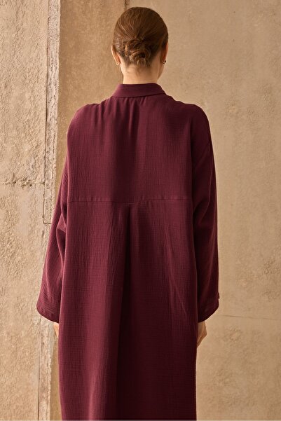 QANU Muslin Dress Burgundy