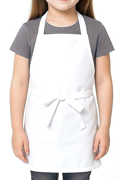 hapshoe 100% Cotton White 58X56 cm Children's Kitchen and Art Apron