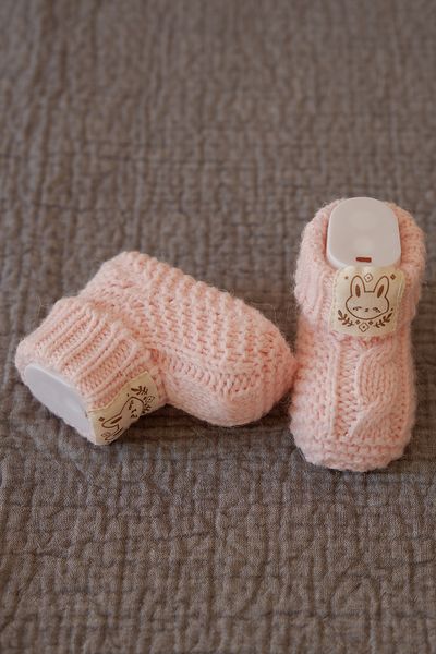 Nipperland Knitted Baby Booties Anti Allergic Baby Socks Booties Pink