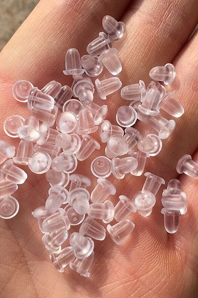 Glaren 100 Pieces (50 Pairs) Silicone Earring Backs, Earring Plungers, Earring Backs 6x5 Mm