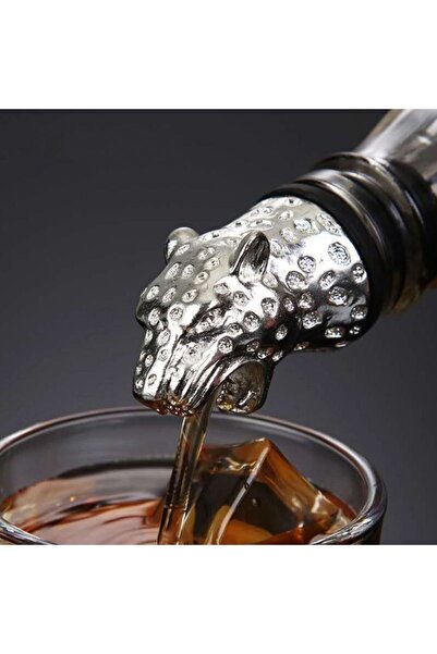 STABLE Premium Gümüş Renkli Leopar Başlı Akıtıcı