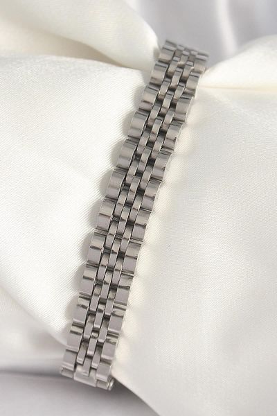 Celira Steel Silver Color Chain Model Men's Bracelet