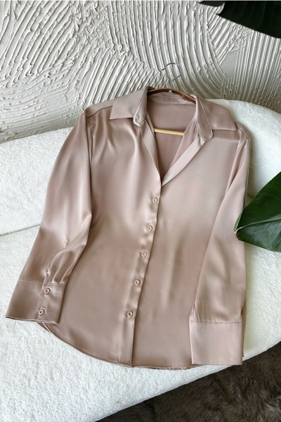 Poliyance Serra Beige Satin Shirt
