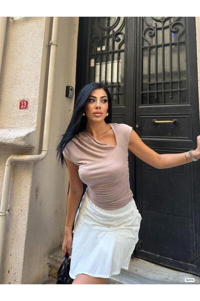 Modafeminen Bluză Sandy cu șnur decoltat pe umeri 582976 MINK