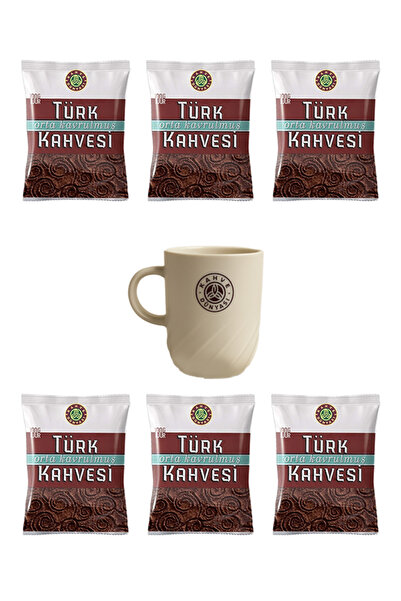 Kahve Dünyası Orta Kavrulmuş Türk Kahvesi 100g 6 ADET + Kupa Hediyeli