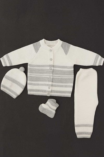 Cevval Baby Set with Booties, Hat, Cardigan and Pants