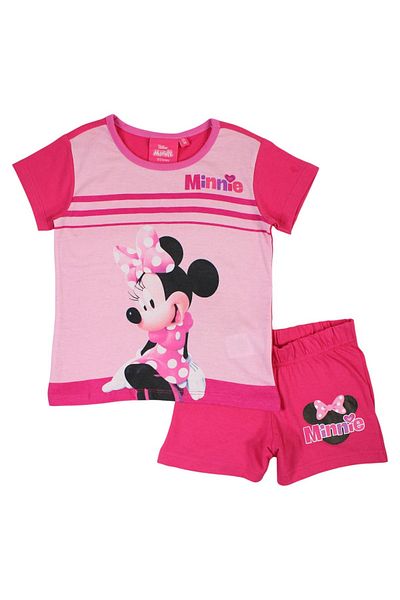 Minnie Mouse Children's short-sleeved pajamas, 100% cotton, multicolor, Happy, Minnie Mouse, Disney