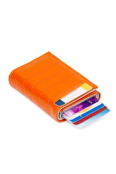 Newish Polo Men's Mechanized Card Holder and Wallet - Orange