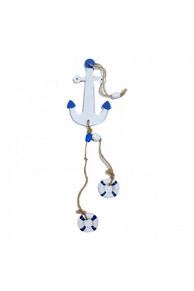 OEM Wooden wall decoration, anchor with hanging system, marine theme, 44 cm