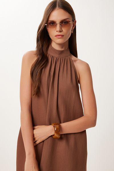 Lovelyİstanbul Καλοκαιρινό φόρεμα μουσελίνας Halter Neck