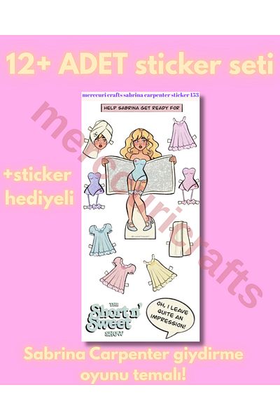 merccuri crafts Sabrina Carpenter Dress up Sticker (12+Pcs High Quality) - for Notebook Agenda, Laptop