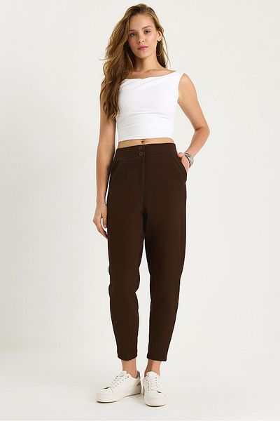 Bianco Lucci Women's Double Button Pocket Detailed Balloon Pants 60283471