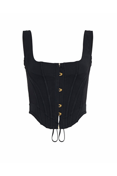 Agent Provocateur Zena Black Corset Top Powermesh Transparent Retro Modern De...