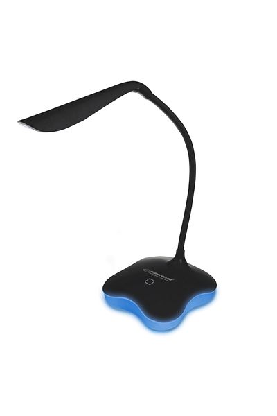 ESPERANZA LED lamp, Esperanza Mimosa ELD105K, with illuminated base, flexible arm 21 cm, dual power supply