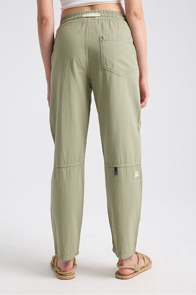 Shooter Sportswear Premium Women's Linen Trousers Khaki Comfortable Fit with Stitching Detail