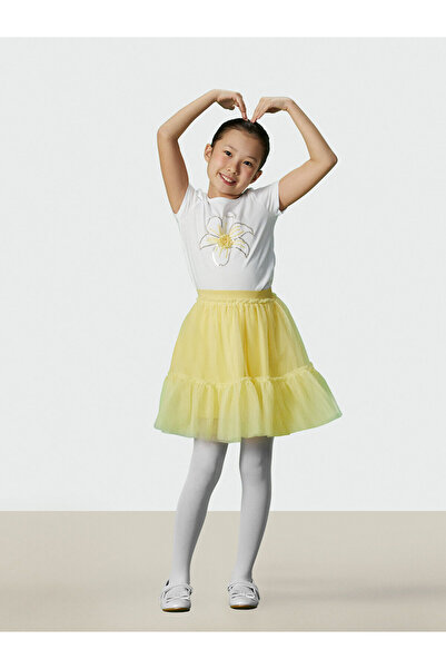 LC Waikiki LCW Kids Sarı Beli Lastikli Kız Çocuk Tütü Etek