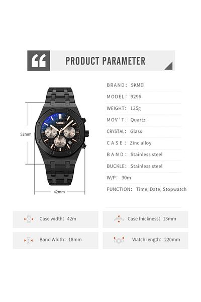 Skmei 9296 Multifunction Classic Men's Wristwatch