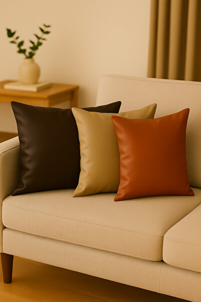 minial Leather Throw Pillow Pillow Case (45X45) Stylish Decorative 1 Piece