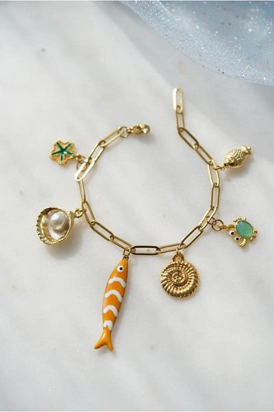 AŞIK ACCESSORIES Stainless Steel Summer Breeze Charm Bracelet