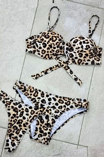 FashionForYou Sabina animal print three-piece swimsuit, 38