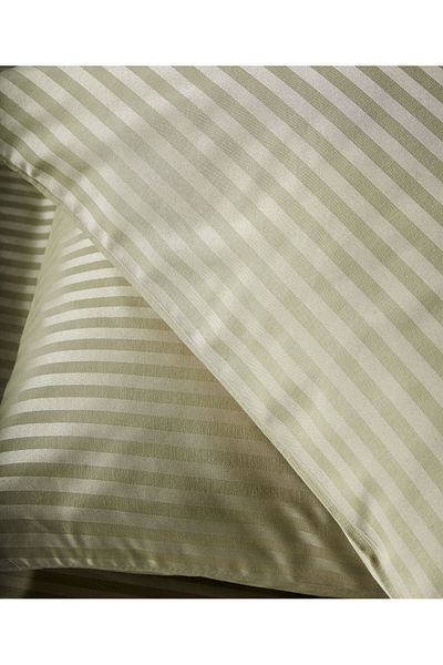 sarra Set cuvertură de pilota din satin cu dungi 160x200 - verde kaki