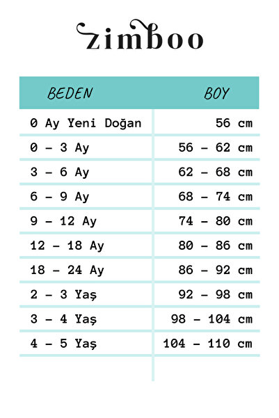 ZİMBOO Bebek Ve Çocuk Giyim 2’li Alt Üst Takım
