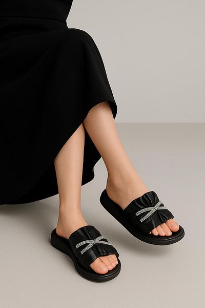 VİZYON Vizyon Magnolia Orthopedic Women's Slippers Dowry Slippers Daily Slippers Guest Slippers