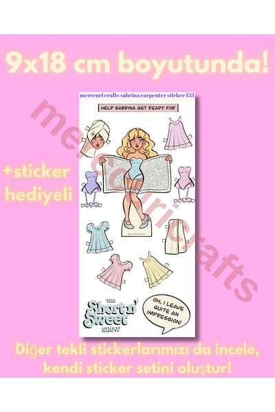 merccuri crafts Sabrina Carpenter Dress up Sticker (12+Pcs High Quality) - for Notebook Agenda, Laptop