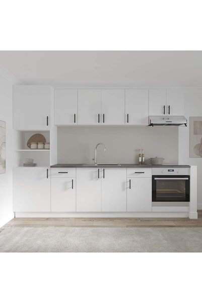 haaus.ro Set Bucatarie Karo V24, Alb, Blat Thermo 28 mm, L 280 cm