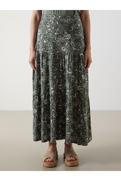 LC Waikiki Floral Women's Skirt with Elastic Waist