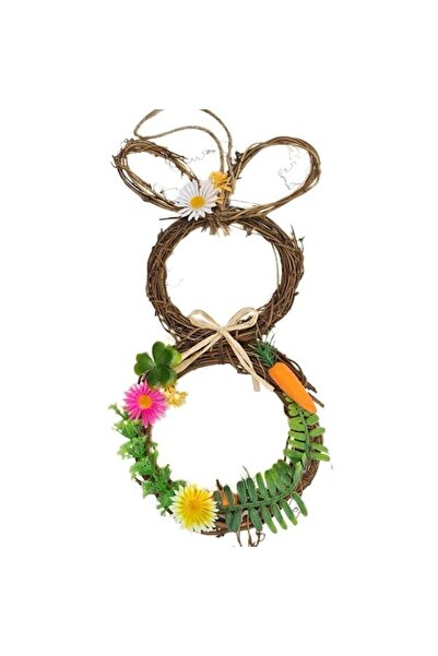 OEM Natural yarn door decoration, Easter decoration in the shape of a rabbit, 31 cm