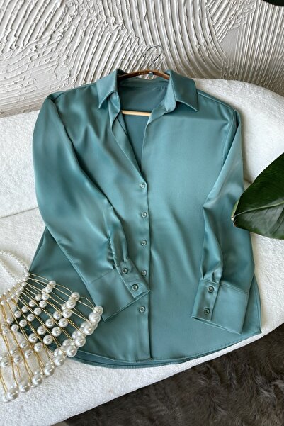 Poliyance Serra Mint Satin Shirt