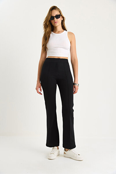 Bianco Lucci Kadın Çima Detaylı İspanyol Paça Pantolon 60283472