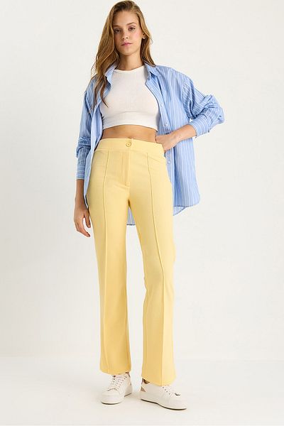 Bianco Lucci Women's Çima Detailed Spanish Leg Trousers 60283472