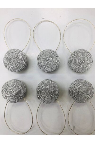 FEDA İSTANBUL Mıknatıslı İp Sarımlı 6’lı Perde Tutucu Mandalı