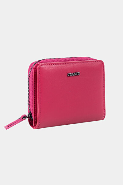Grande 2822 Genuine Leather Horizontal Snap Fastener Women's Wallet Arsel Fuchsia