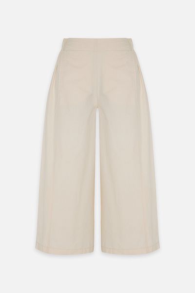 Amia&Co. Cream Elastic Palazzo Trousers