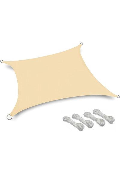 zola Waterproof sun canopy, multifunctional, rectangular, cream, with hangers, 3X4 M
