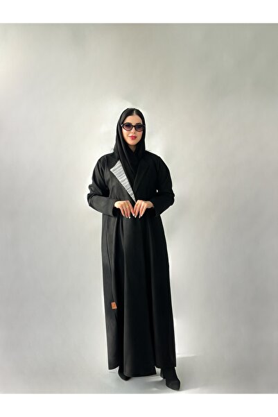 elegant hijab عباية شامواه بخطوط أمامية