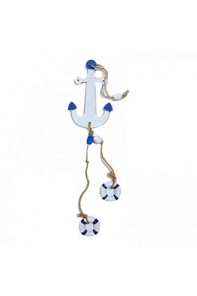 OEM Wooden wall decoration, anchor with hanging system, marine theme, 44 cm