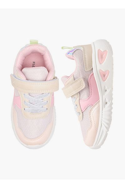 Flora Bella by Shoexpress Girls Colourblock Light-Up Sneakers with Hook and Loop Closure