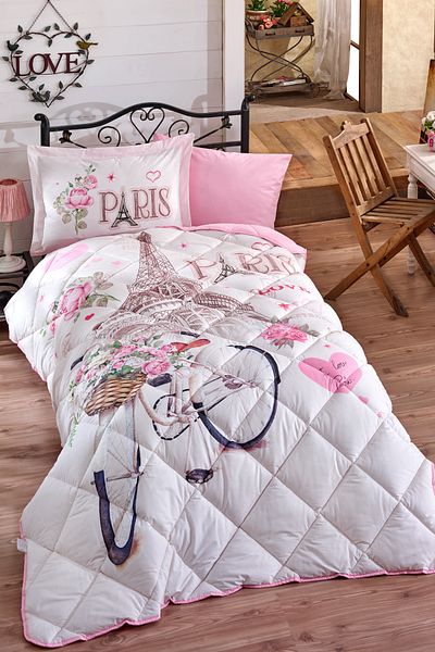 Clasy Ranforce 100% Cotton Single Sleeping Set Paris Love
