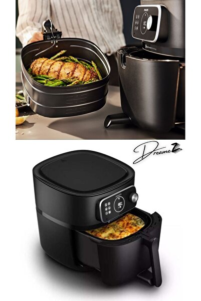 Philips Versuni Drmz HD9875 Airfryer 7000 Serisi XXL Connected, 2 kg,8.3 L Kapasite,Uzaktan Bağlantılı,Siyah