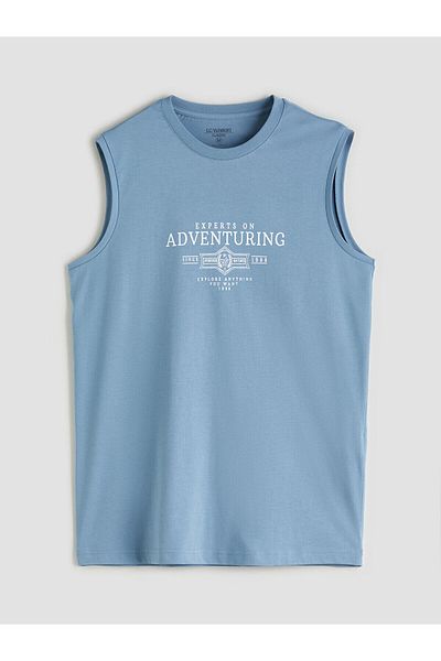LC Waikiki New Season Crew Neck Printed Men's Sleeveless T-Shirt