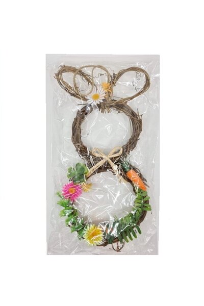 OEM Natural yarn door decoration, Easter decoration in the shape of a rabbit, 31 cm