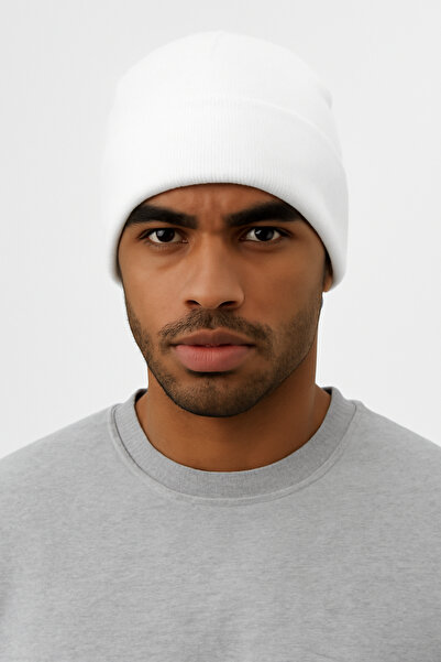 Hakan Collezione Basic Біла унісекс трикотажна шапка