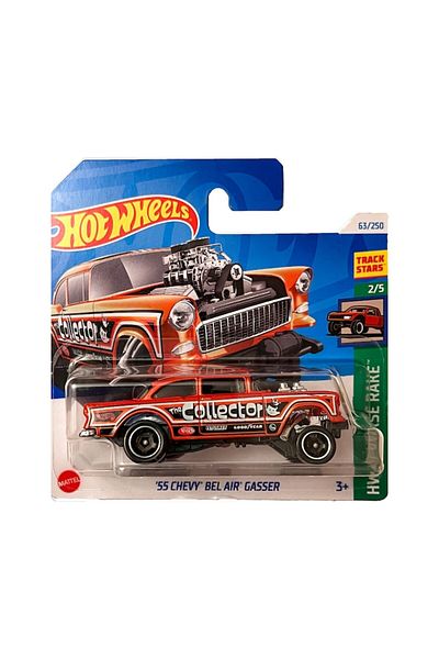 HOT WHEELS Hot Wheels Diecast Car, '55 Chevy Bel Air Gasser, 1:64, Orange Color
